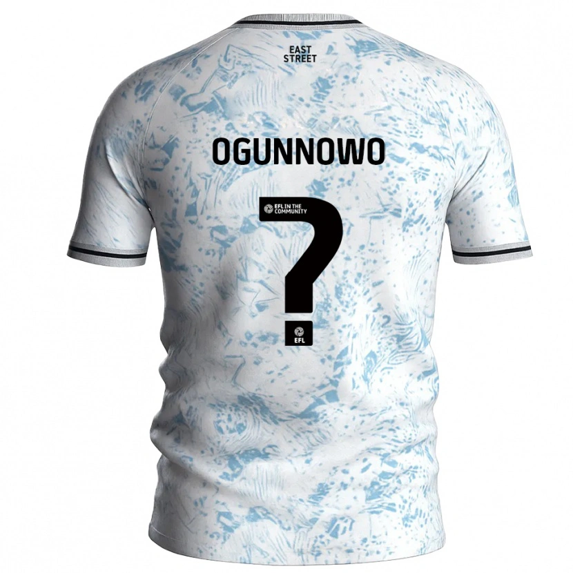 Danxen Kinderen Joshua Ogunnowo #0 Wit Hemelsblauw Uitshirt Uittenue 2025/26 T-Shirt