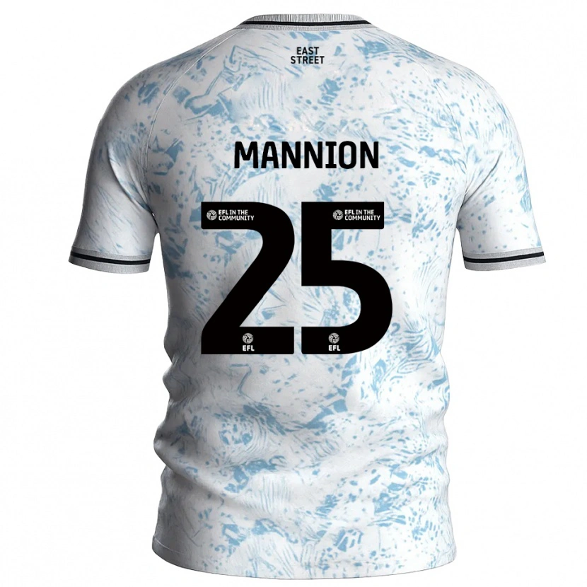 Danxen Kinderen Will Mannion #25 Wit Hemelsblauw Uitshirt Uittenue 2025/26 T-Shirt