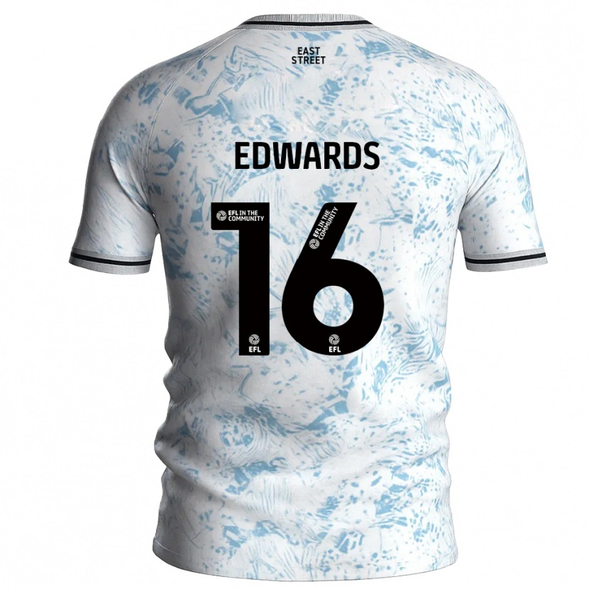 Danxen Kinderen Josh Edwards #16 Wit Hemelsblauw Uitshirt Uittenue 2025/26 T-Shirt