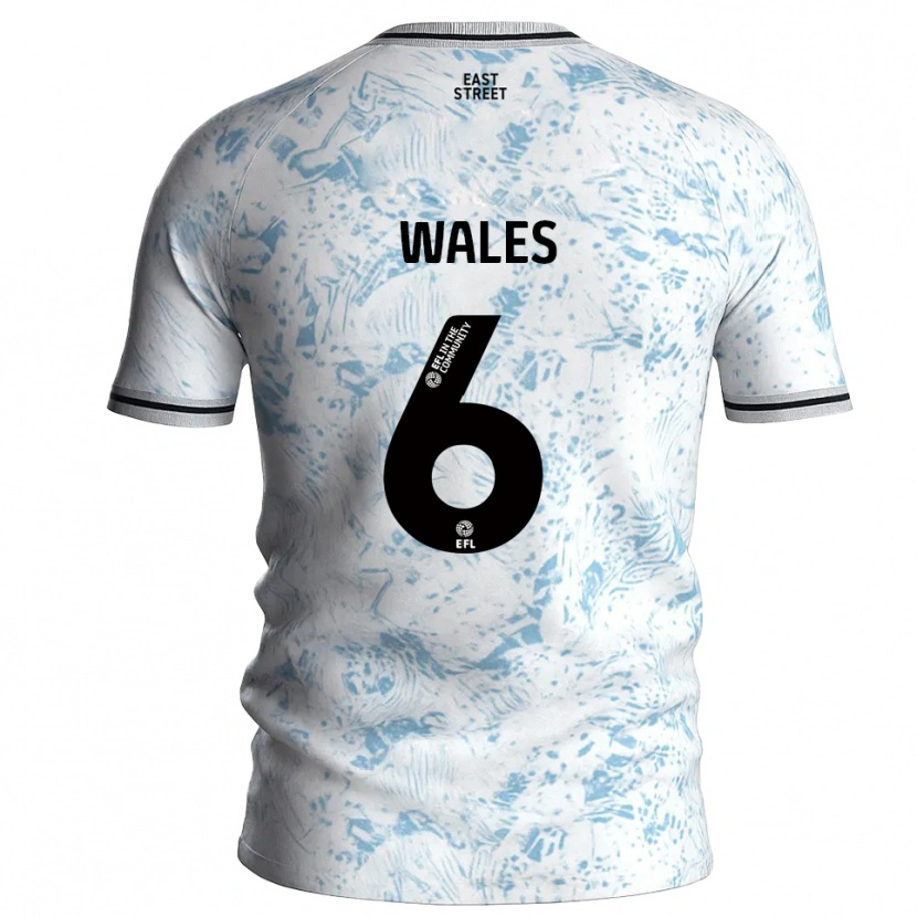 Danxen Kinderen Manu Wales #6 Wit Hemelsblauw Uitshirt Uittenue 2025/26 T-Shirt