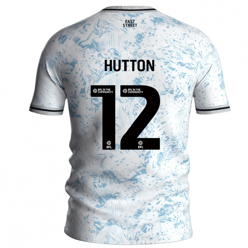 Danxen Kinderen Jodie Hutton #12 Wit Hemelsblauw Uitshirt Uittenue 2025/26 T-Shirt
