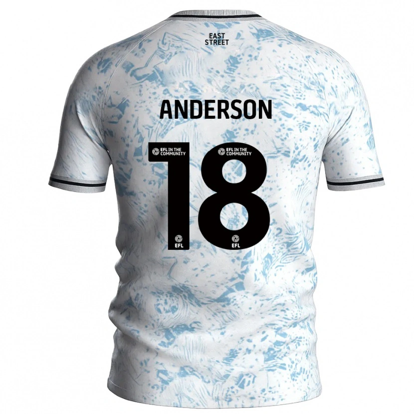 Danxen Kinderen Karoy Anderson #18 Wit Hemelsblauw Uitshirt Uittenue 2025/26 T-Shirt