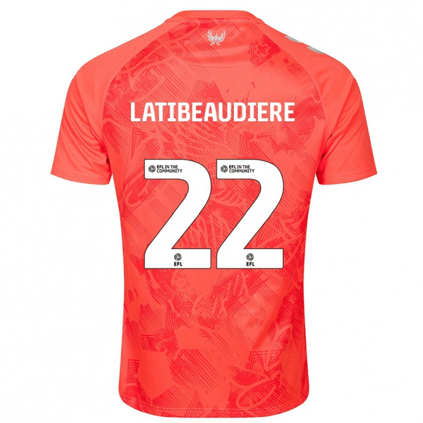Danxen Kinderen Joel Latibeaudiere #22 Oranje Wit Uitshirt Uittenue 2025/26 T-Shirt