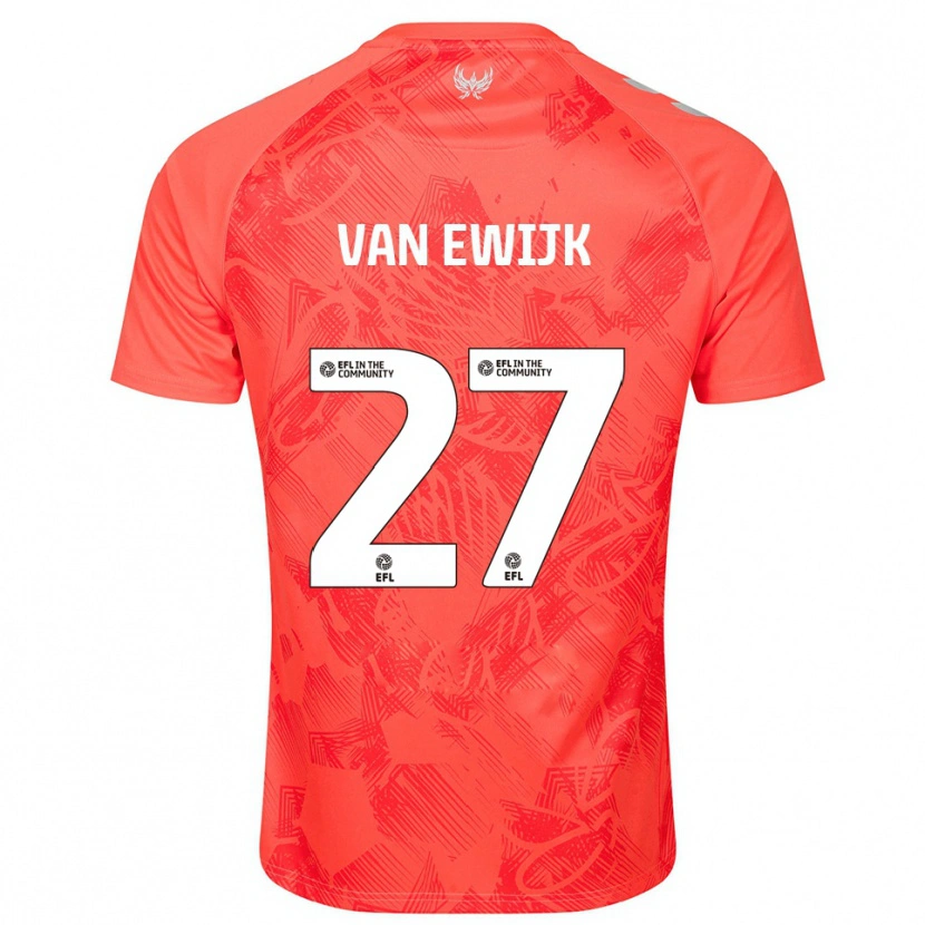 Danxen Kinderen Milan Van Ewijk #27 Oranje Wit Uitshirt Uittenue 2025/26 T-Shirt