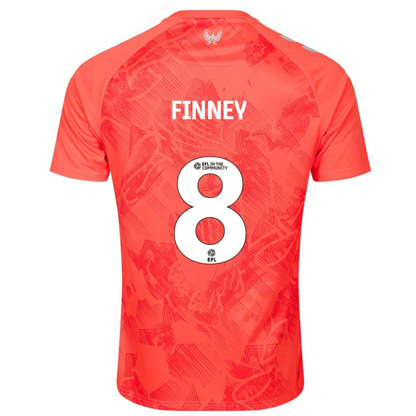 Danxen Kinderen Charlie Finney #8 Oranje Wit Uitshirt Uittenue 2025/26 T-Shirt