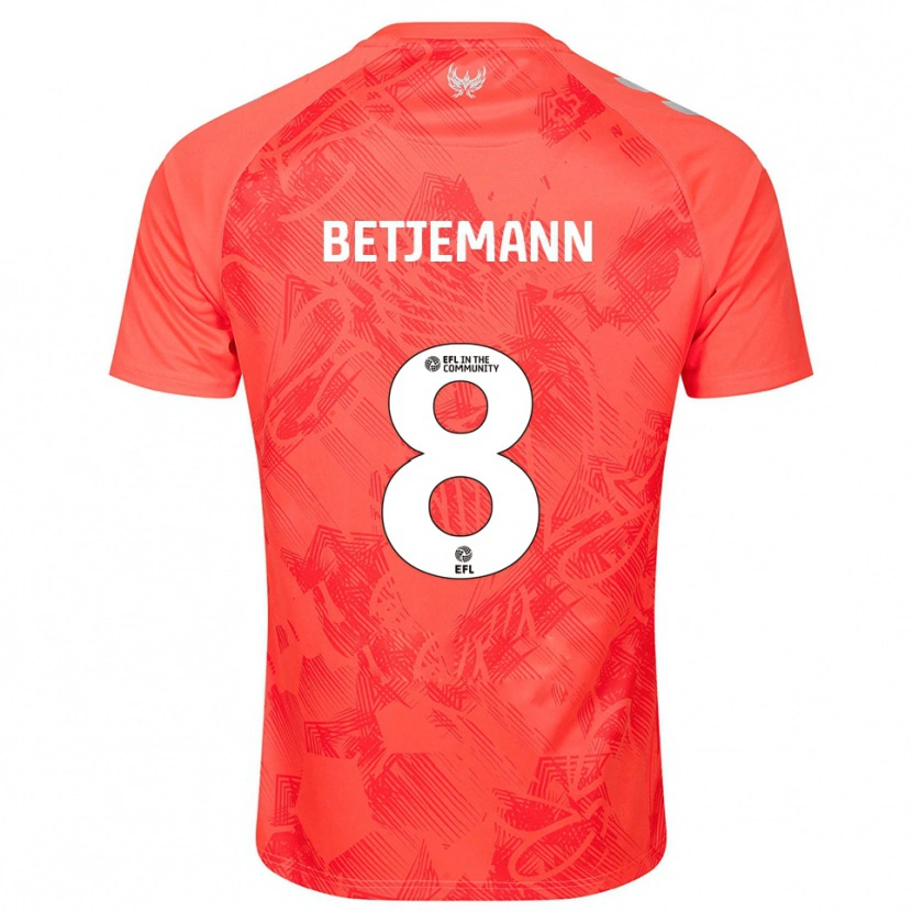 Danxen Kinderen Elliot Betjemann #8 Oranje Wit Uitshirt Uittenue 2025/26 T-Shirt