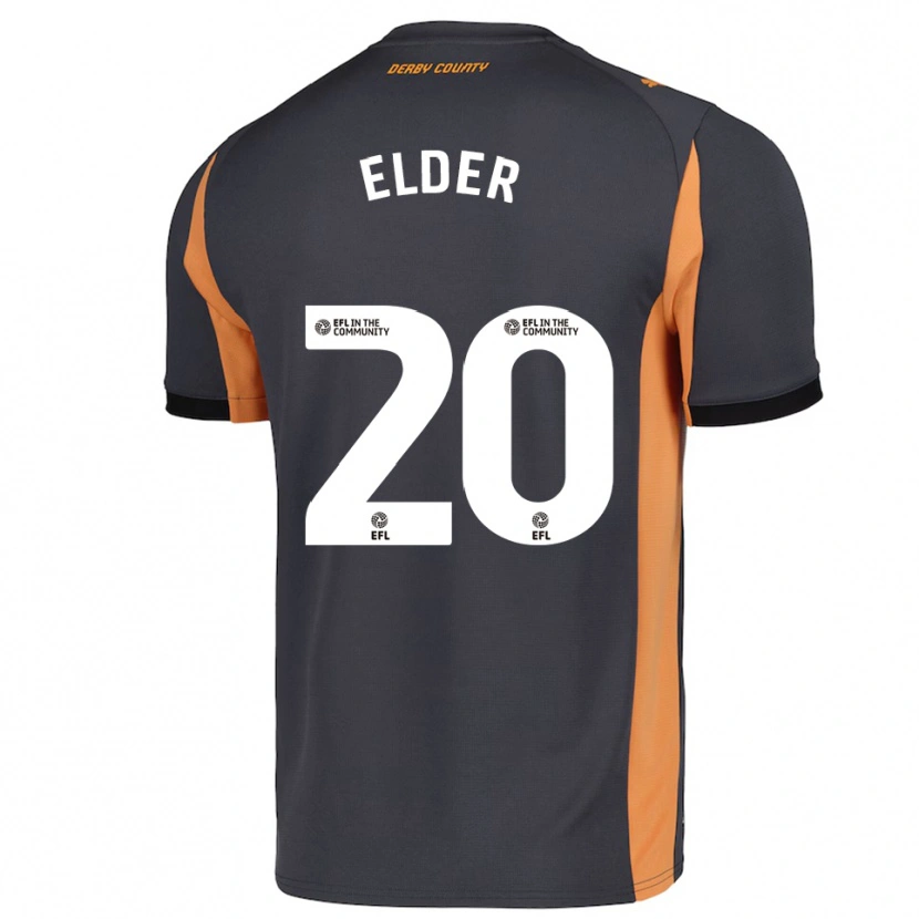 Danxen Kinderen Callum Elder #20 Grijs Oranje Zwart Uitshirt Uittenue 2025/26 T-Shirt