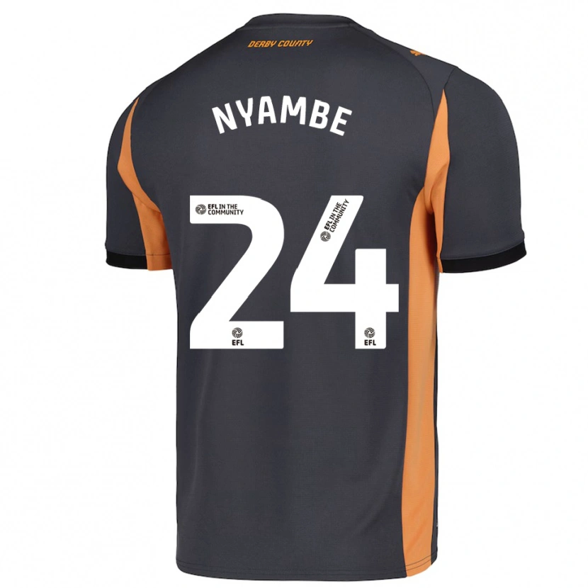 Danxen Kinderen Ryan Nyambe #24 Grijs Oranje Zwart Uitshirt Uittenue 2025/26 T-Shirt
