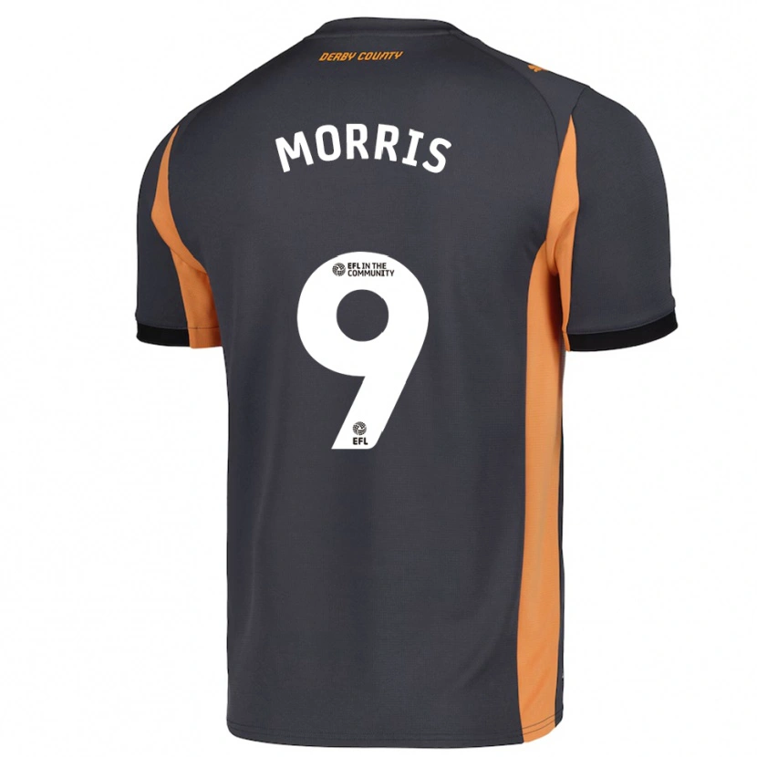 Danxen Kinderen Carlton Morris #9 Grijs Oranje Zwart Uitshirt Uittenue 2025/26 T-Shirt