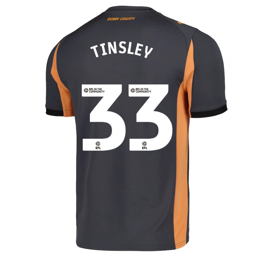 Danxen Kinderen Megan Tinsley #33 Grijs Oranje Zwart Uitshirt Uittenue 2025/26 T-Shirt