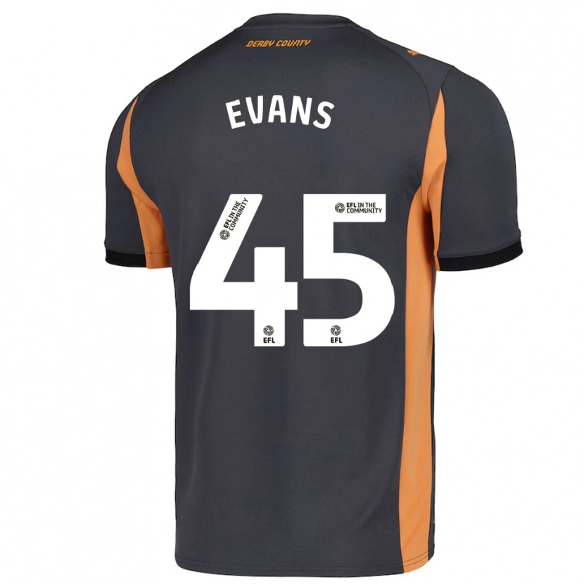 Danxen Kinderen Harry Evans #45 Grijs Oranje Zwart Uitshirt Uittenue 2025/26 T-Shirt