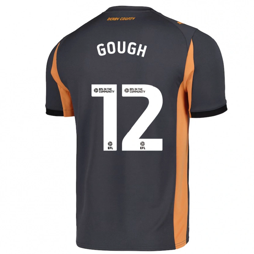 Danxen Kinderen Billy Gough #12 Grijs Oranje Zwart Uitshirt Uittenue 2025/26 T-Shirt