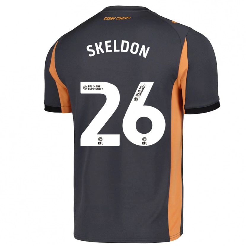 Danxen Kinderen Lily Skeldon #26 Grijs Oranje Zwart Uitshirt Uittenue 2025/26 T-Shirt