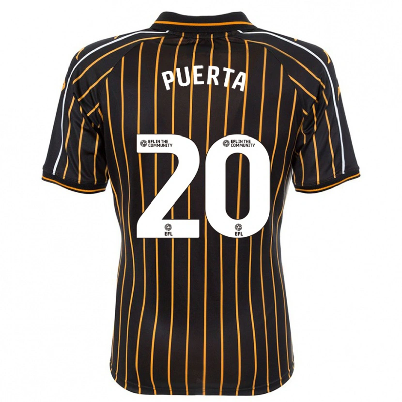 Danxen Kinderen Gustavo Puerta #20 Wit Zwart Uitshirt Uittenue 2025/26 T-Shirt