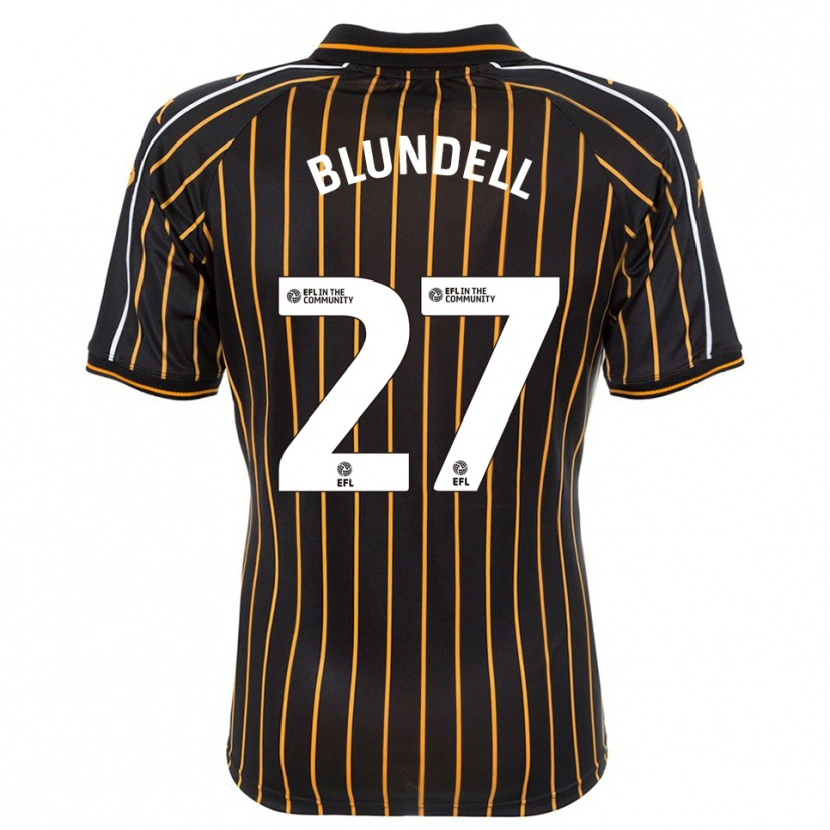 Danxen Kinderen Maddie Blundell #27 Wit Zwart Uitshirt Uittenue 2025/26 T-Shirt