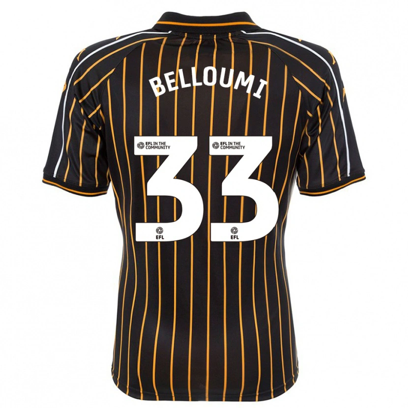 Danxen Kinderen Mohamed Belloumi #33 Wit Zwart Uitshirt Uittenue 2025/26 T-Shirt