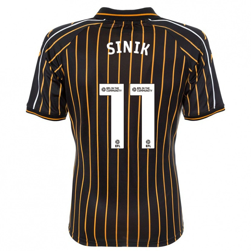Danxen Kinderen Doğukan Sinik #11 Wit Zwart Uitshirt Uittenue 2025/26 T-Shirt