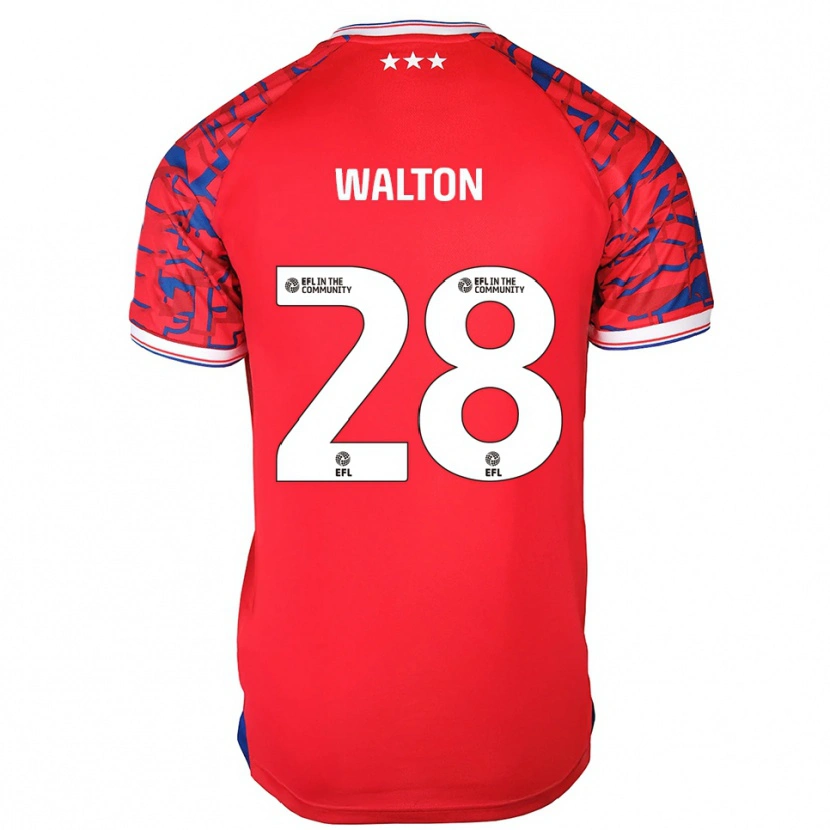 Danxen Kinderen Christian Walton #28 Rood Blauw Uitshirt Uittenue 2025/26 T-Shirt