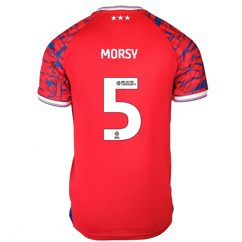 Danxen Kinderen Samy Morsy #5 Rood Blauw Uitshirt Uittenue 2025/26 T-Shirt