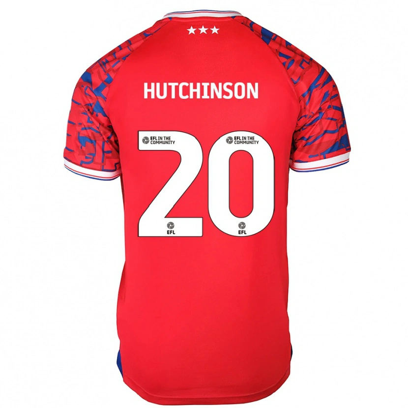 Danxen Kinderen Omari Hutchinson #20 Rood Blauw Uitshirt Uittenue 2025/26 T-Shirt