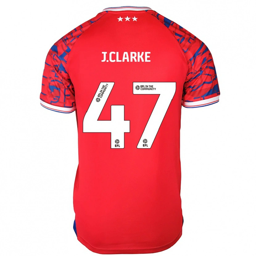 Danxen Kinderen Jack Clarke #47 Rood Blauw Uitshirt Uittenue 2025/26 T-Shirt
