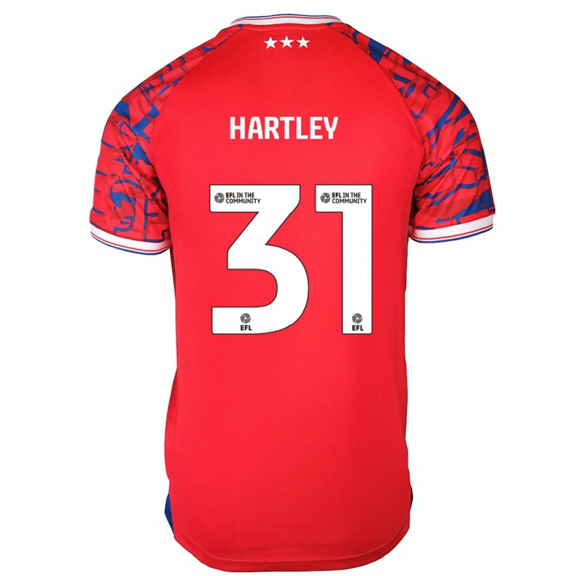 Danxen Kinderen Laura Hartley #31 Rood Blauw Uitshirt Uittenue 2025/26 T-Shirt