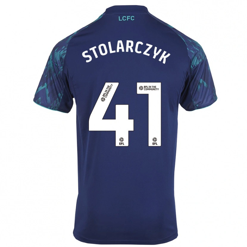 Danxen Kinderen Jakub Stolarczyk #41 Marine Groen Wit Uitshirt Uittenue 2025/26 T-Shirt
