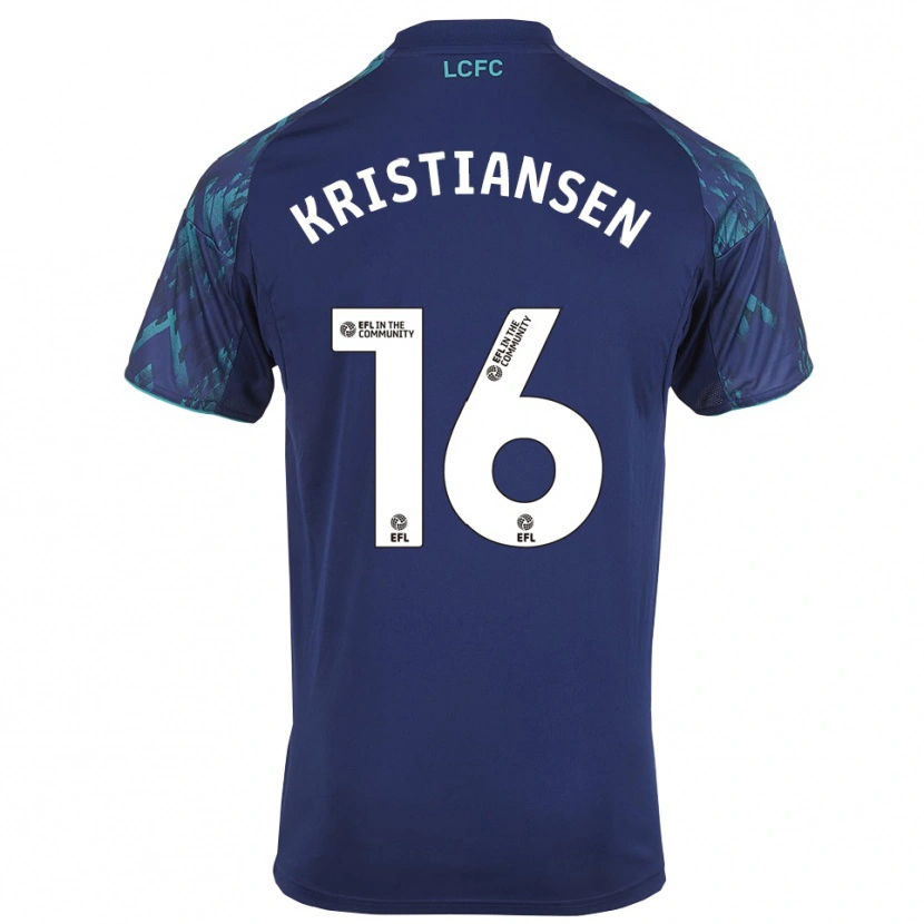 Danxen Kinderen Victor Kristiansen #16 Marine Groen Wit Uitshirt Uittenue 2025/26 T-Shirt