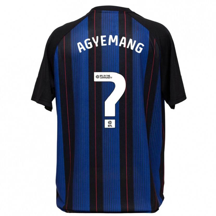 Danxen Kinderen Terrell Agyemang #0 Blauw Zwart Uitshirt Uittenue 2025/26 T-Shirt
