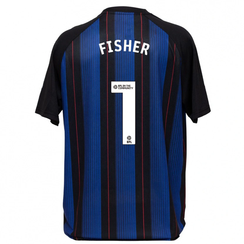 Danxen Kinderen Nathan Fisher #1 Blauw Zwart Uitshirt Uittenue 2025/26 T-Shirt