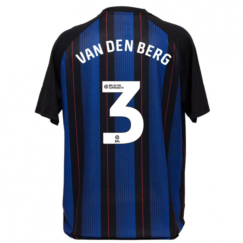 Danxen Kinderen Rav Van Den Berg #3 Blauw Zwart Uitshirt Uittenue 2025/26 T-Shirt