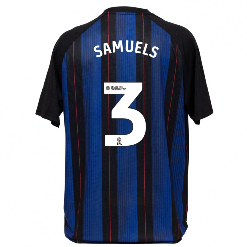 Danxen Kinderen Oliver Samuels #3 Blauw Zwart Uitshirt Uittenue 2025/26 T-Shirt