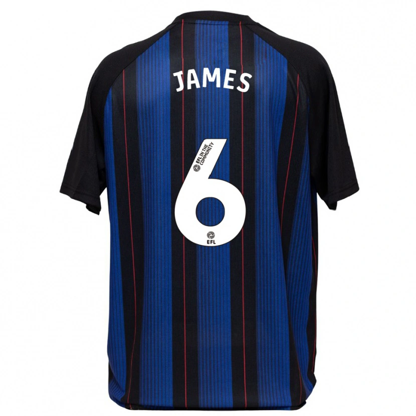 Danxen Kinderen Daniel James #6 Blauw Zwart Uitshirt Uittenue 2025/26 T-Shirt