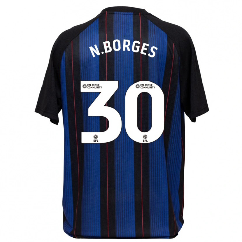 Danxen Kinderen Neto Borges #30 Blauw Zwart Uitshirt Uittenue 2025/26 T-Shirt