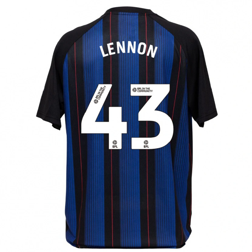 Danxen Kinderen Charlie Lennon #43 Blauw Zwart Uitshirt Uittenue 2025/26 T-Shirt