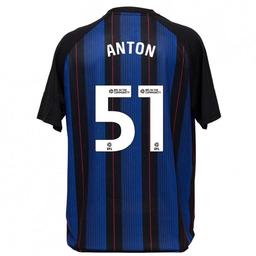 Danxen Kinderen Anton Palmer #51 Blauw Zwart Uitshirt Uittenue 2025/26 T-Shirt