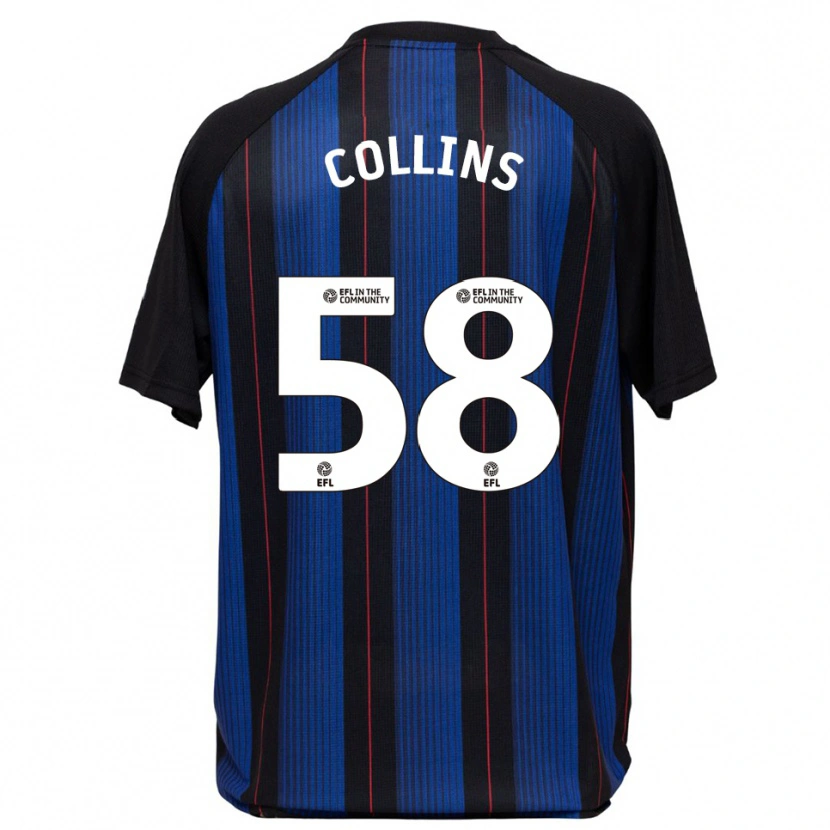 Danxen Kinderen Sam Collins #58 Blauw Zwart Uitshirt Uittenue 2025/26 T-Shirt