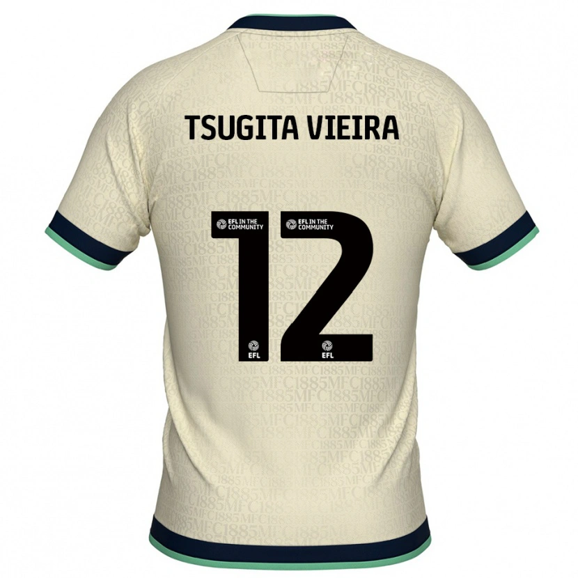 Danxen Kinderen Sacha Tsugita Vieira #12 Champagne Marine Uitshirt Uittenue 2025/26 T-Shirt