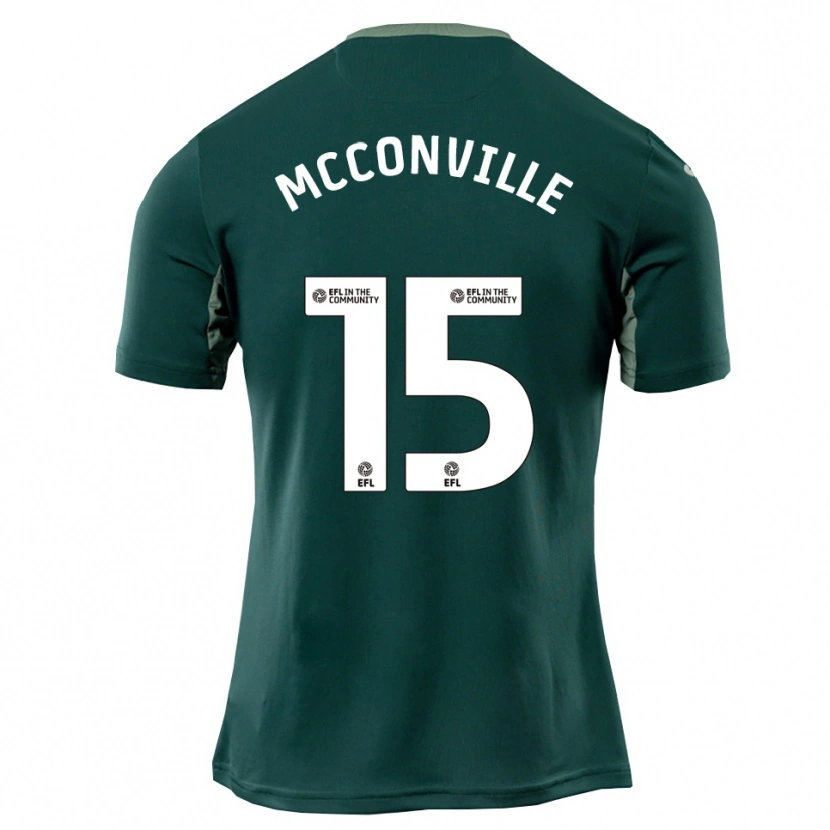 Danxen Kinderen Ruairi Mcconville #15 Groen Wit Paars Uitshirt Uittenue 2025/26 T-Shirt