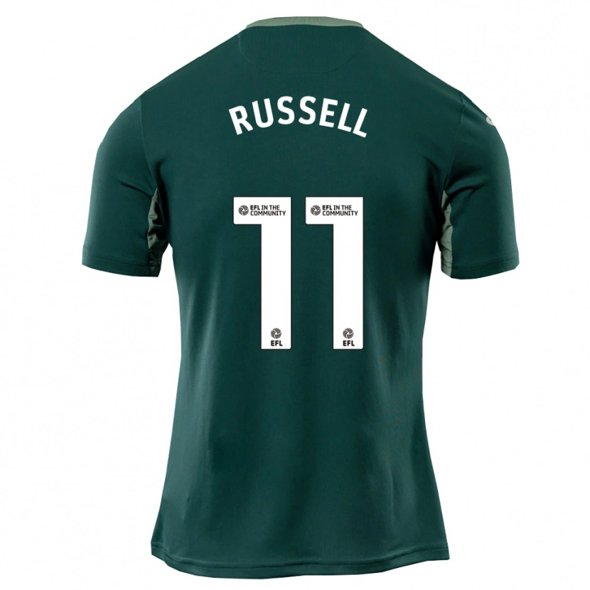 Danxen Kinderen Rebecca Russell #11 Groen Wit Paars Uitshirt Uittenue 2025/26 T-Shirt