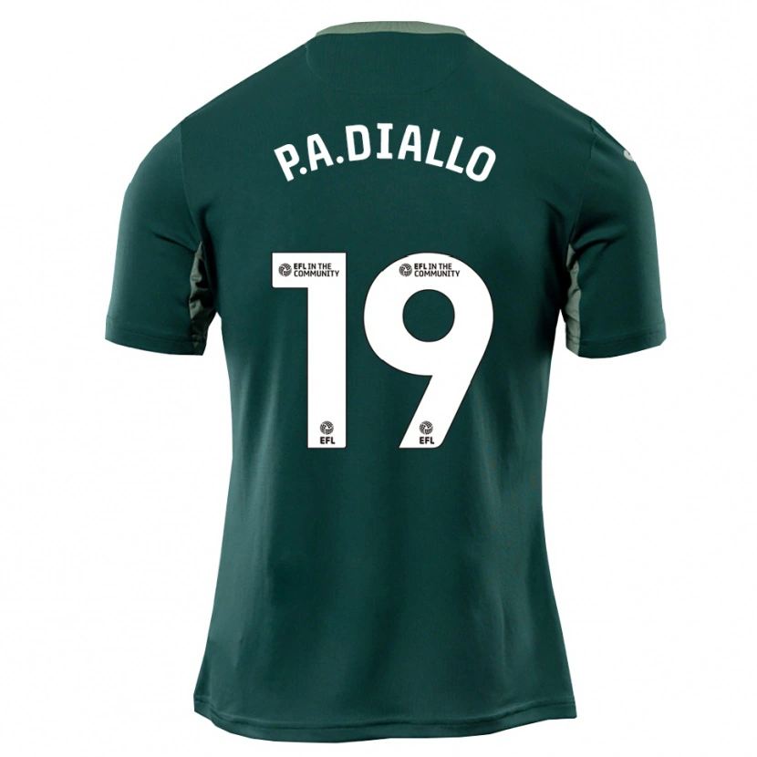 Danxen Kinderen Papa Amadou Diallo #19 Groen Wit Paars Uitshirt Uittenue 2025/26 T-Shirt
