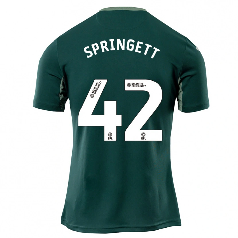 Danxen Kinderen Tony Springett #42 Groen Wit Paars Uitshirt Uittenue 2025/26 T-Shirt
