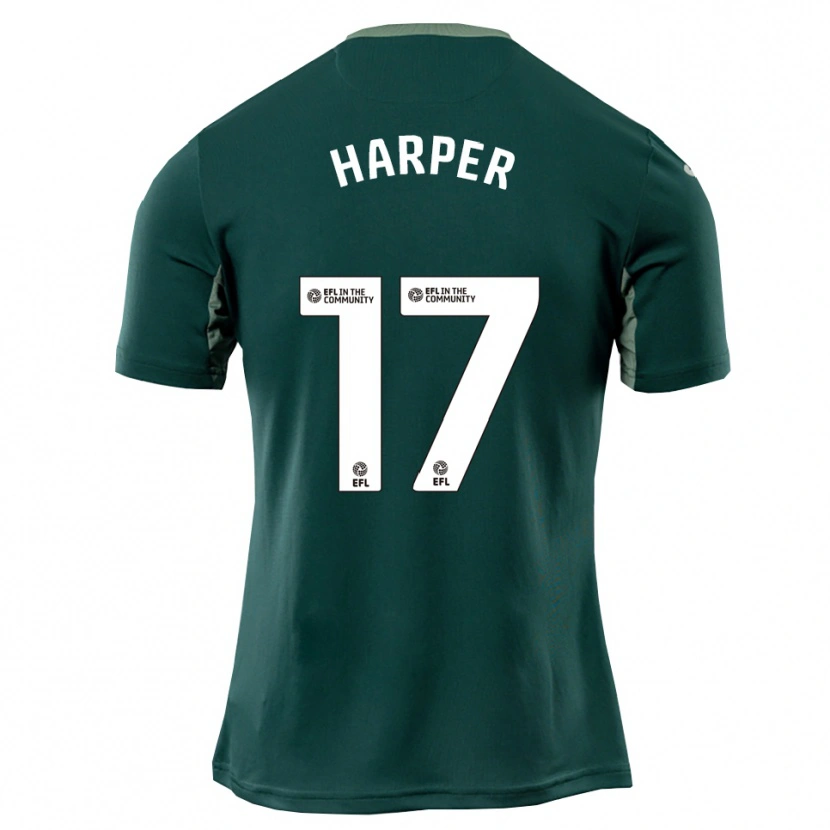 Danxen Kinderen Jess Harper #17 Groen Wit Paars Uitshirt Uittenue 2025/26 T-Shirt