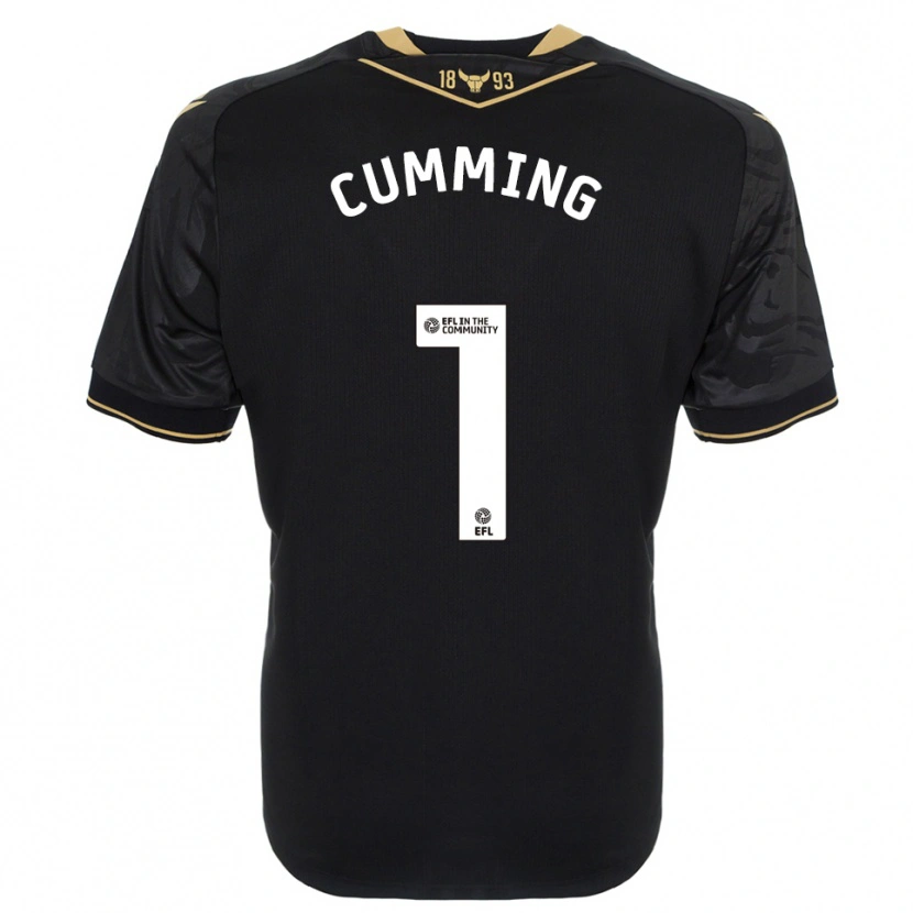 Danxen Kinderen Jamie Cumming #1 Zwart Goud Uitshirt Uittenue 2025/26 T-Shirt