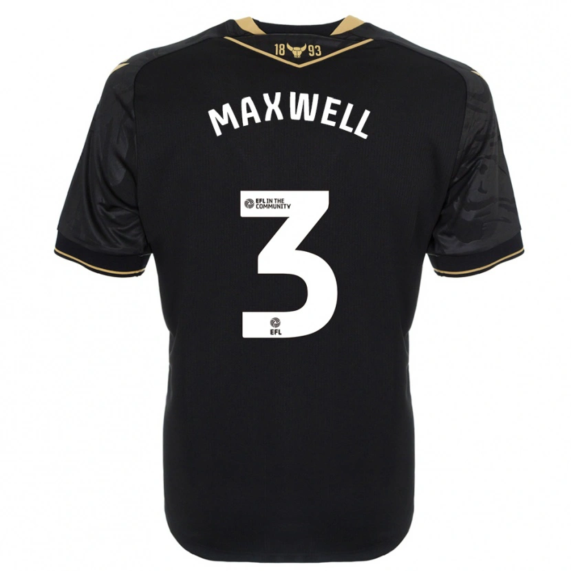 Danxen Kinderen Rashane Maxwell #3 Zwart Goud Uitshirt Uittenue 2025/26 T-Shirt