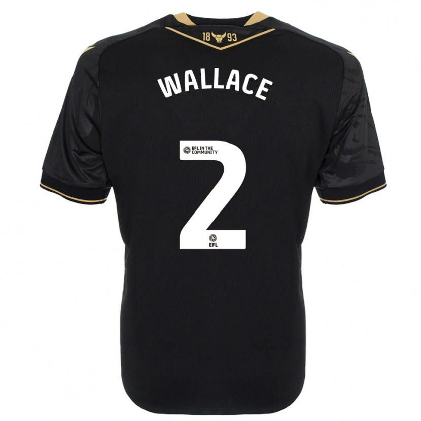 Danxen Kinderen Emily Wallace #2 Zwart Goud Uitshirt Uittenue 2025/26 T-Shirt