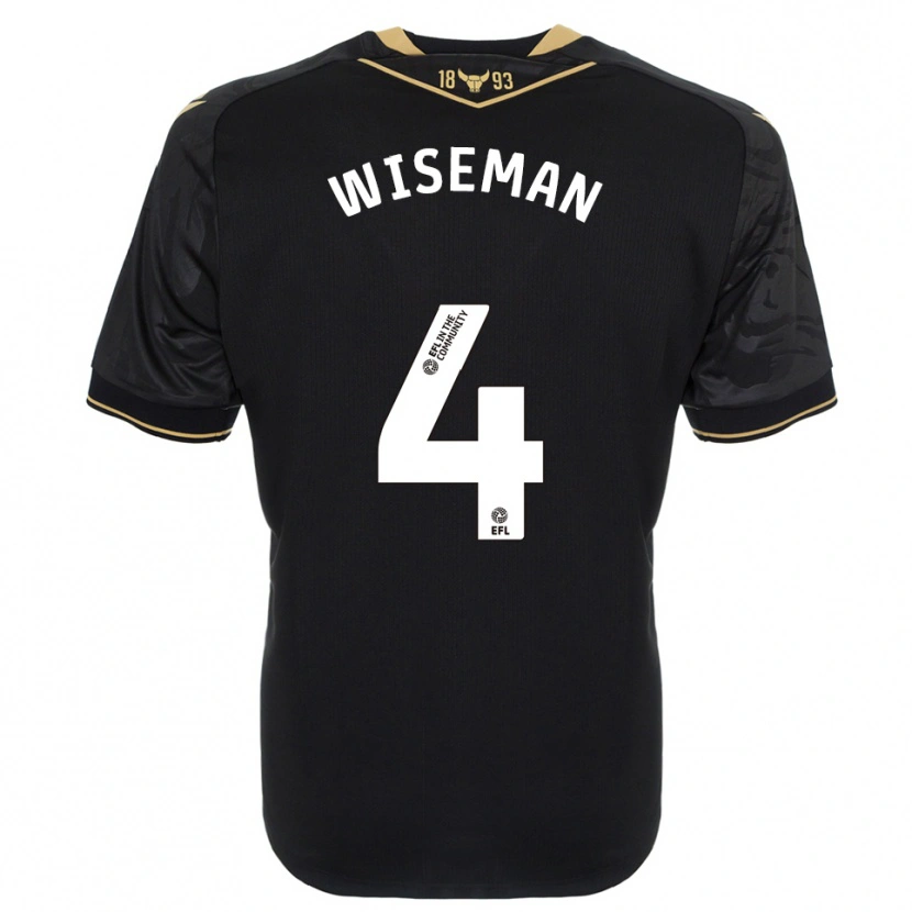 Danxen Kinderen Kate Wiseman #4 Zwart Goud Uitshirt Uittenue 2025/26 T-Shirt