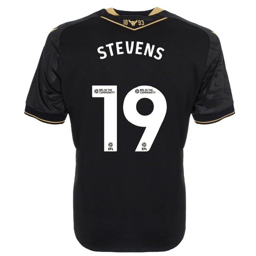 Danxen Kinderen Lily Stevens #19 Zwart Goud Uitshirt Uittenue 2025/26 T-Shirt