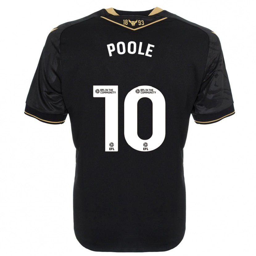 Danxen Kinderen Pheobie Poole #10 Zwart Goud Uitshirt Uittenue 2025/26 T-Shirt