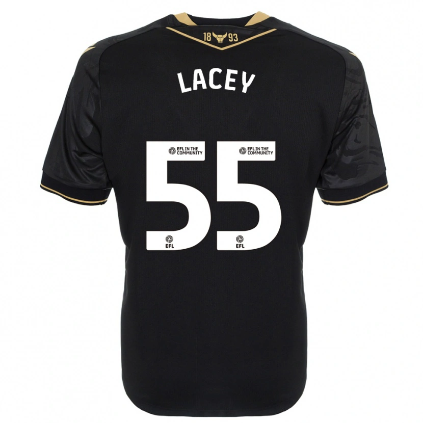 Danxen Kinderen Aaron Lacey #55 Zwart Goud Uitshirt Uittenue 2025/26 T-Shirt